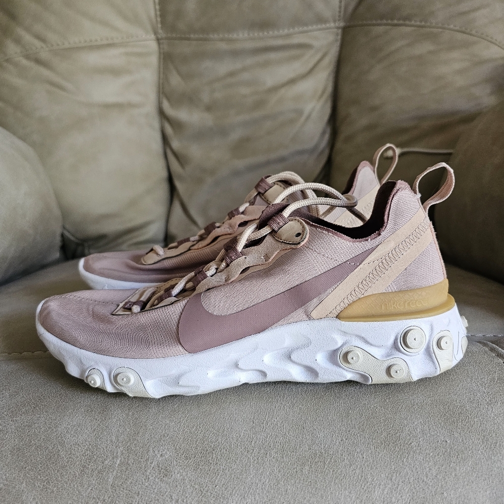 Nike react 55 element dusty rose petal pink sneakers size 7